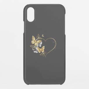 Heart with Golden Butterflies iPhone XR Case