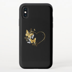 Heart with Golden Butterflies iPhone X Slider Case