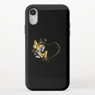 Heart with Golden Butterflies iPhone XR Slider Case