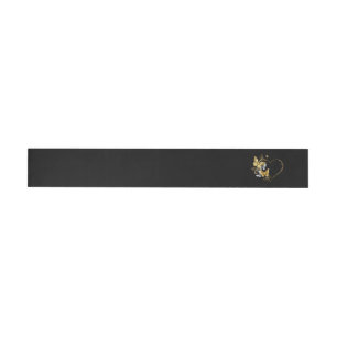 Heart with Golden Butterflies Wrap Around Address Label