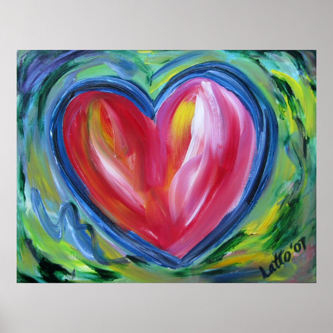 Heart with Hope Painting Art Poster Prints | Zazzle