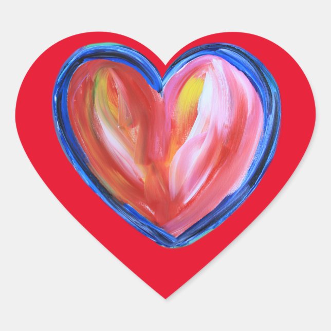 Heart with Hope Painting Stickers Art Labels (Front)