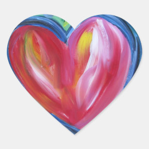 Heart with Hope Painting Stickers Art Labels