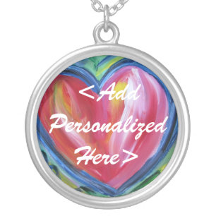 Heart with Hope Personalized Silver Necklace