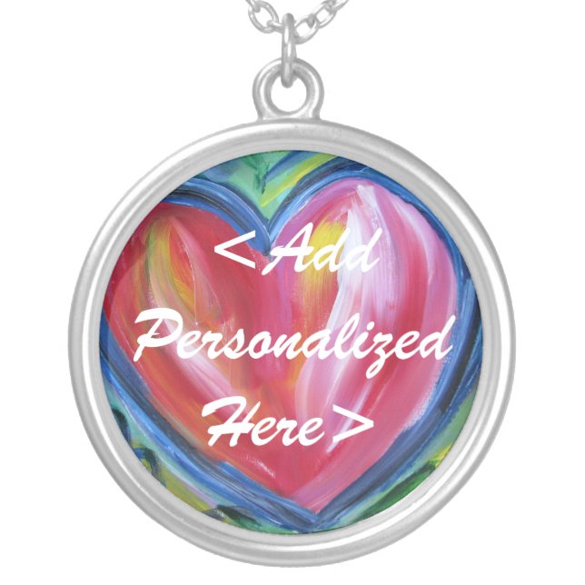 Heart with Hope Personalized Silver Necklace (Front)