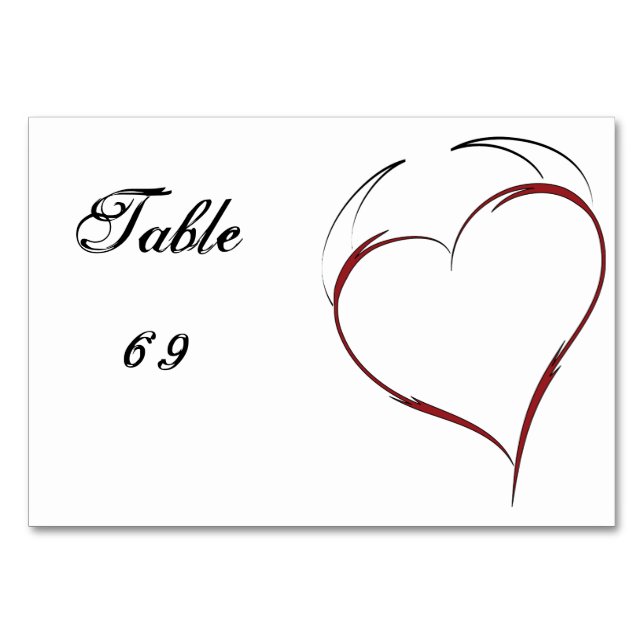 Heart with Horns Table Number (Front)