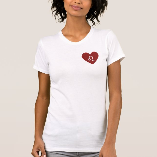 Heart with Leo symbol white t-shirt (Front)