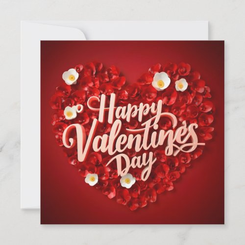 Heart with light with words Happy Valentines Day Holiday Card