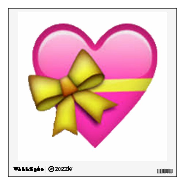 Heart With Ribbon - Emoji Wall Sticker (Front)