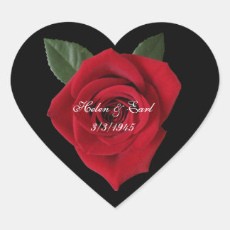 Heart with Rose Sticker Label Address Product