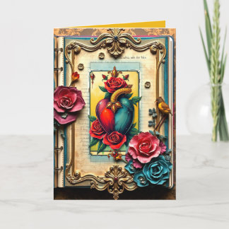 Heart with Roses Note Card