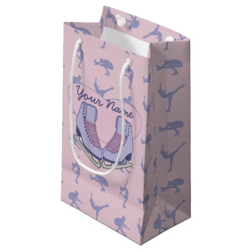 Heart with Skates Personalized Ice Skating Small Gift Bag