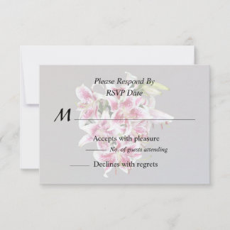 Heart With Stargazer Lilies RSVP Card