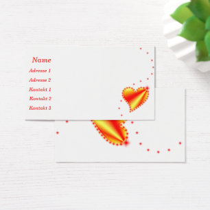 Heart with Stars on Rainbow Business Cards