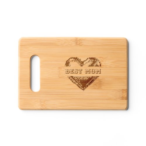 Heart with Text Best Mom Personalize  Cutting Board