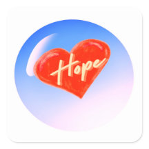 Heart with the word Hope Sticker