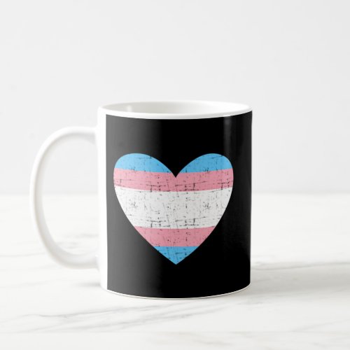 Heart With Transgender Flag For Trans Pride Month Coffee Mug