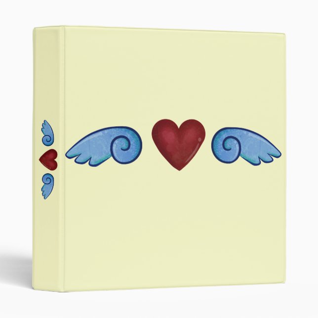 Heart with Wings 3 Ring Binder (Front/Spine)