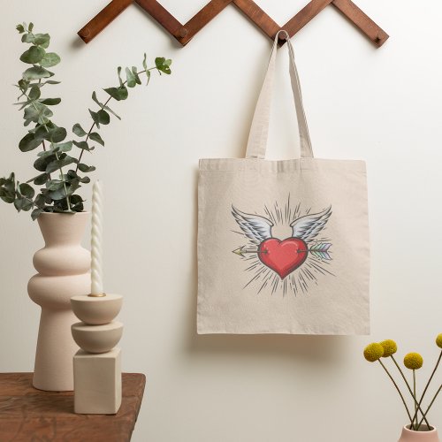 Heart With Wings Tote Bag