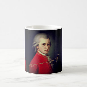 ♥ Heart Wolfgang Amadeus Mozart with signature ♥ Coffee Mug