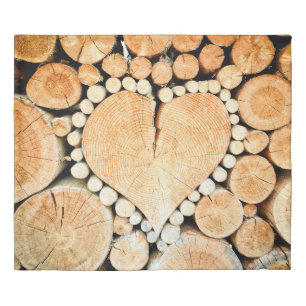 Heart wood logs bole firewood duvet cover