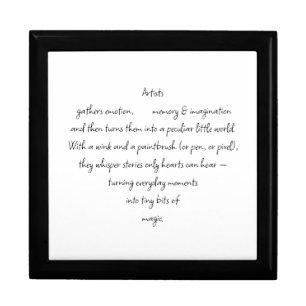 Heart Words Explaining and Artist Whimsical Art Gift Box