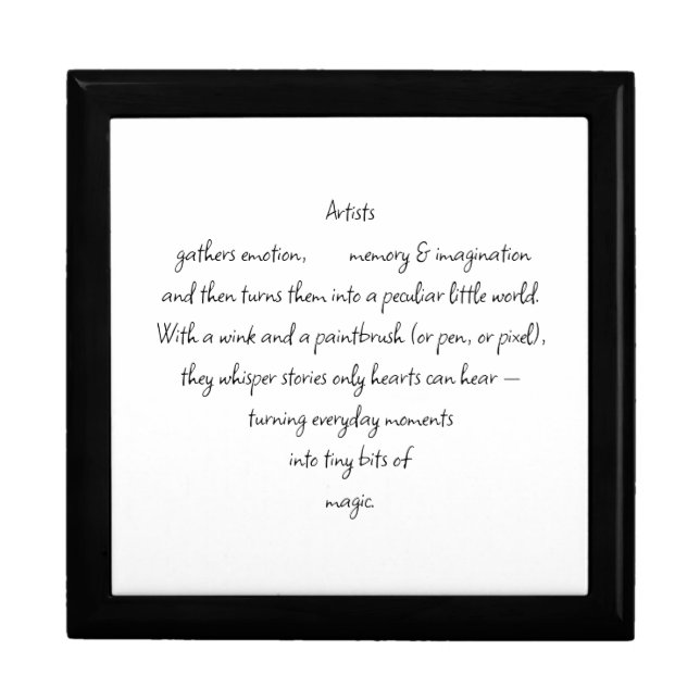 Heart Words Explaining and Artist Whimsical Art Gift Box (Front)