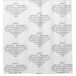 Heart Words Explaining and Artist Whimsical Art Shower Curtain