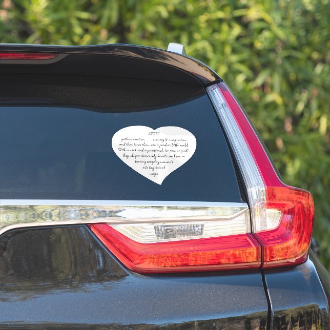 Heart Words Explaining and Artist Whimsical Art Sticker (Car Side)
