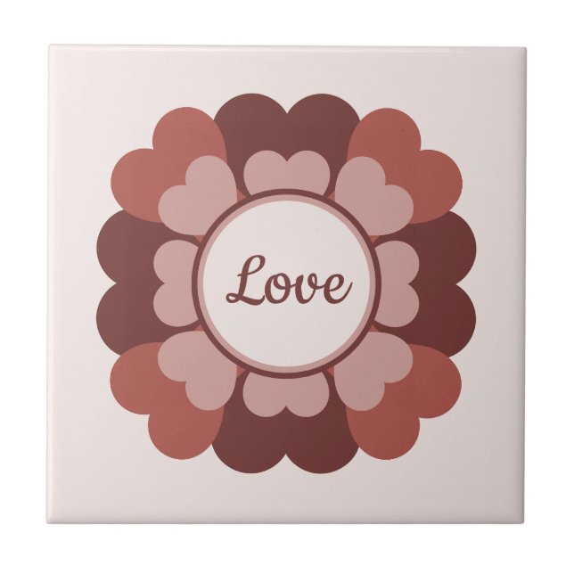 Heart Wreath  Ceramic Tile (Front)
