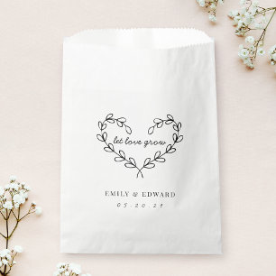 Heart Wreath Let Love Grow Wedding Flower Seeds Favor Bag