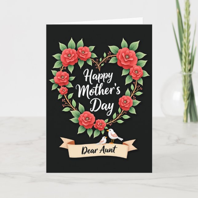 Heart Wreath Mothers Day Card (Front)