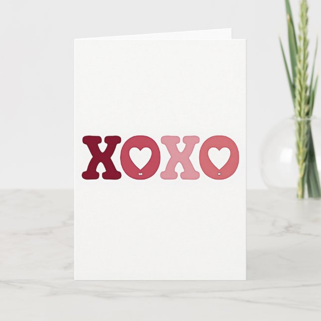 Heart Xoxo Pattern Love Card (Front)