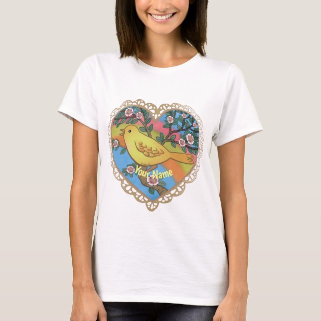 Heart Yellow Bird t-shirt (Front)