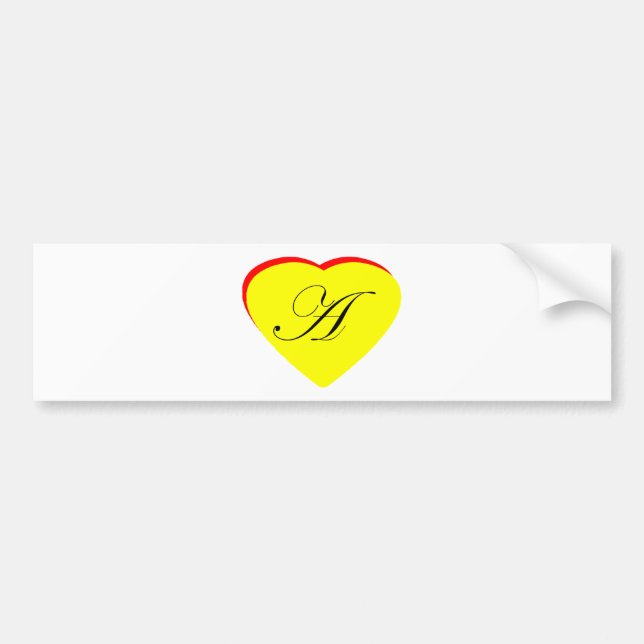 Heart Yellow Red A Wedding Invitation The MUSEUM Z Bumper Sticker (Front)