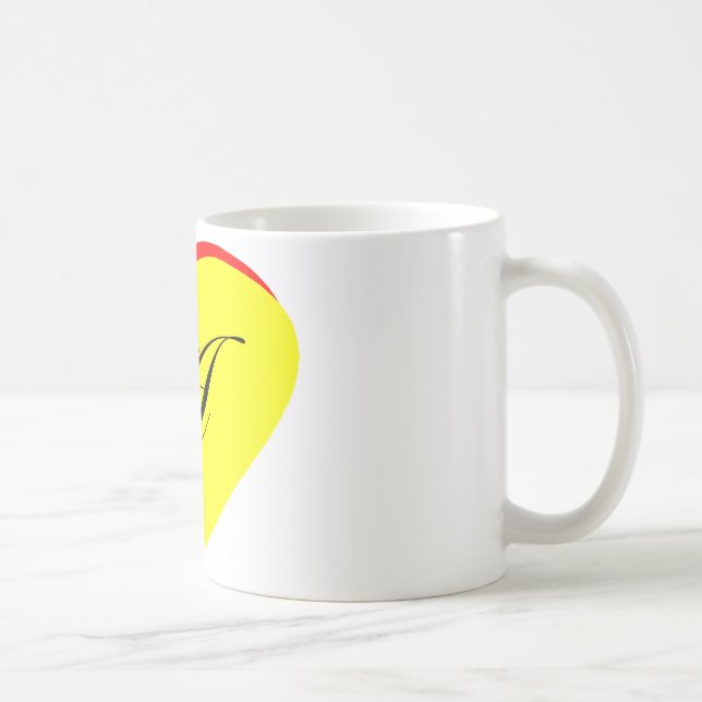 Heart Yellow Red A Wedding Invitation The MUSEUM Z Coffee Mug (Right)