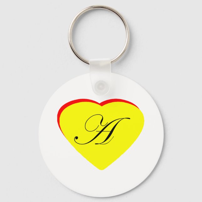 Heart Yellow Red A Wedding Invitation The MUSEUM Z Keychain (Front)