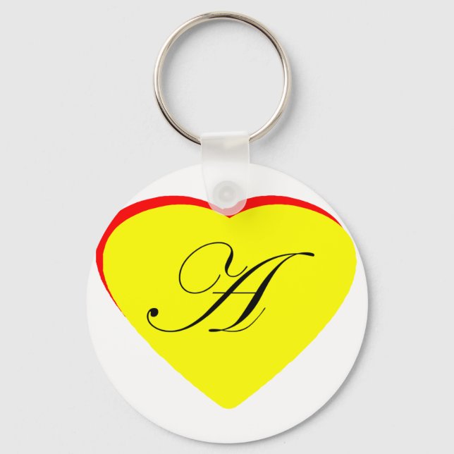 Heart Yellow Red A Wedding Invitation The MUSEUM Z Keychain (Front)