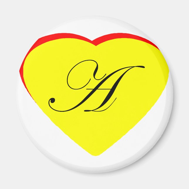 Heart Yellow Red A Wedding Invitation The MUSEUM Z Magnet (Front)
