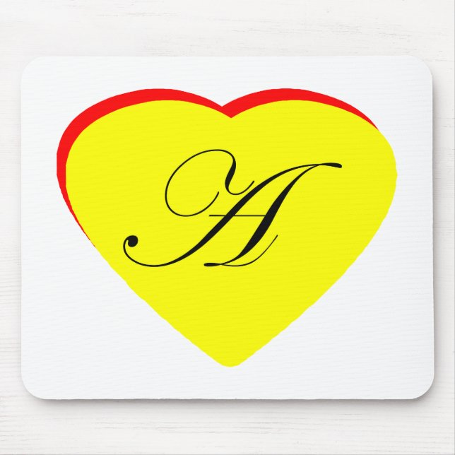 Heart Yellow Red A Wedding Invitation The MUSEUM Z Mouse Pad (Front)