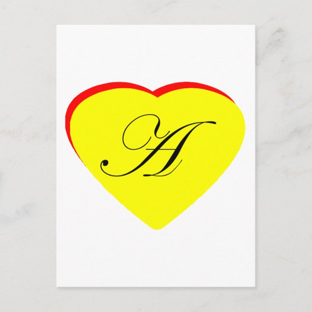 Heart Yellow Red A Wedding Invitation The MUSEUM Z Postcard (Front)