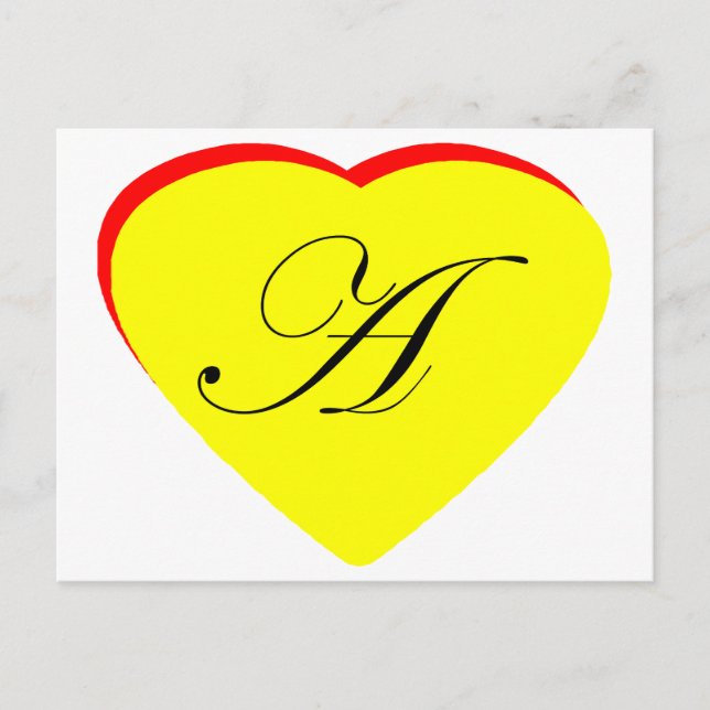 Heart Yellow Red A Wedding Invitation The MUSEUM Z Postcard (Front)