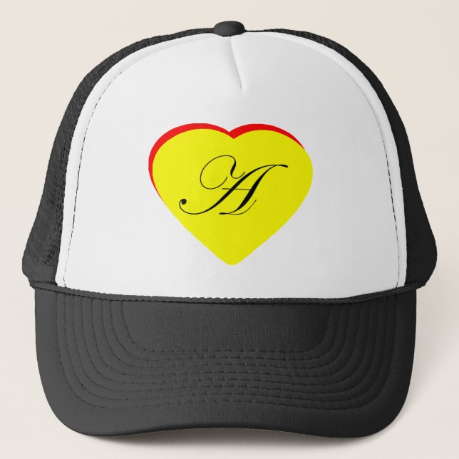 Heart Yellow Red A Wedding Invitation The MUSEUM Z Trucker Hat (Front)