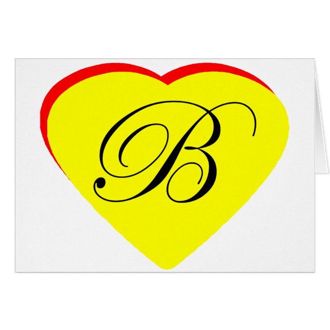 Heart Yellow Red B Wedding Invitation The MUSEUM Z (Front Horizontal)