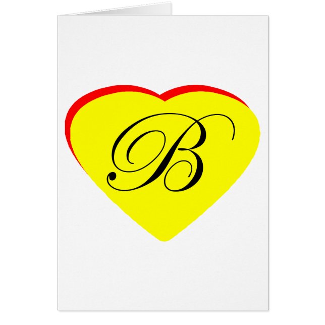 Heart Yellow Red B Wedding Invitation The MUSEUM Z (Front)