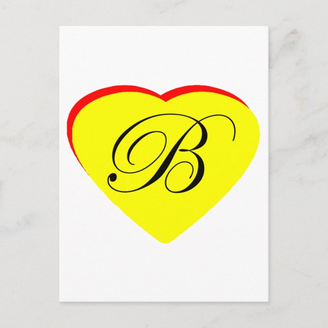 Heart Yellow Red B Wedding Invitation The MUSEUM Z (Front)