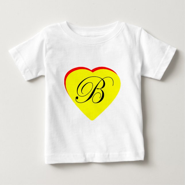Heart Yellow Red B Wedding Invitation The MUSEUM Z Baby T-Shirt (Front)