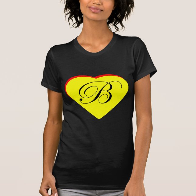 Heart Yellow Red B Wedding Invitation The MUSEUM Z T-Shirt (Front)