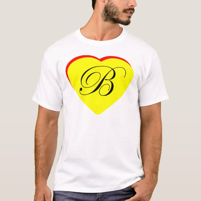 Heart Yellow Red B Wedding Invitation The MUSEUM Z T-Shirt (Front)