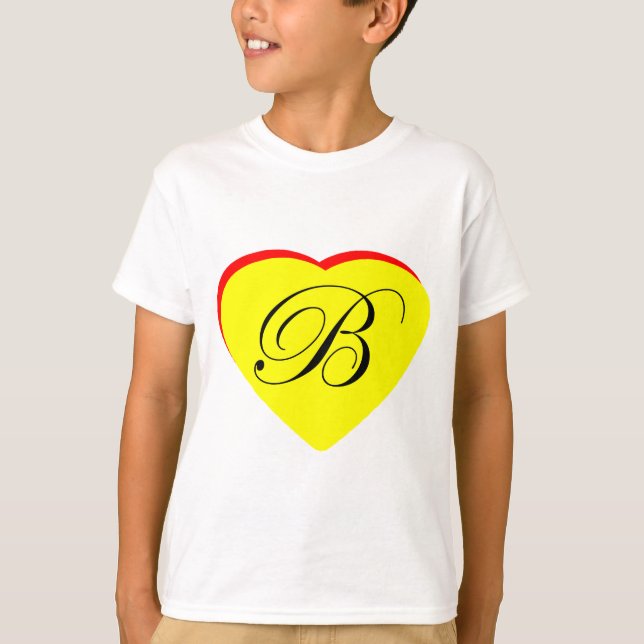 Heart Yellow Red B Wedding Invitation The MUSEUM Z T-Shirt (Front)